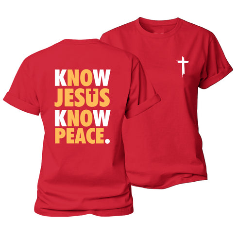 Women's Know Jesus Know Peace Cotton T-Shirt